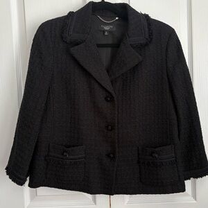 Talbots Women's Black Tweed Jacket, size 12 petite